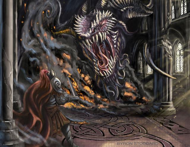Dragon vs. Knight by Byron Stoddard